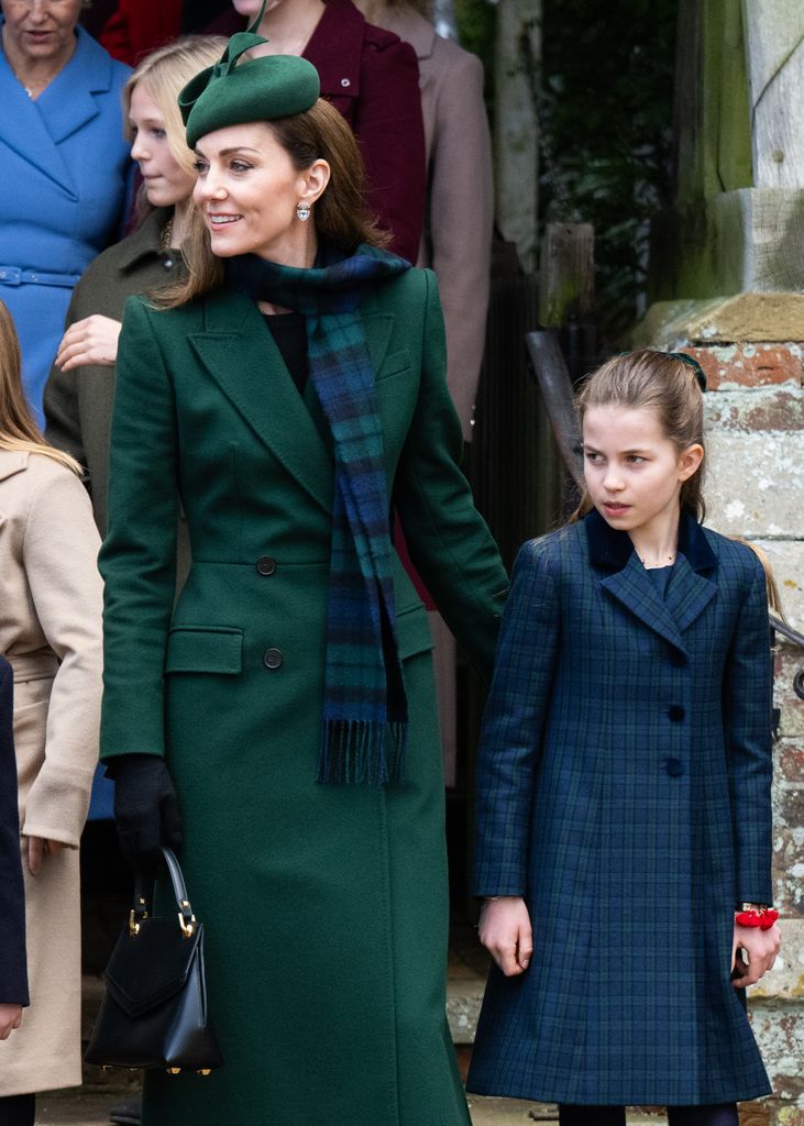 Princess Charlotte of Wales attend the Christmas Morning Service at Sandringham Church on December 25, 2024 in Sandringham, Norfolk. 