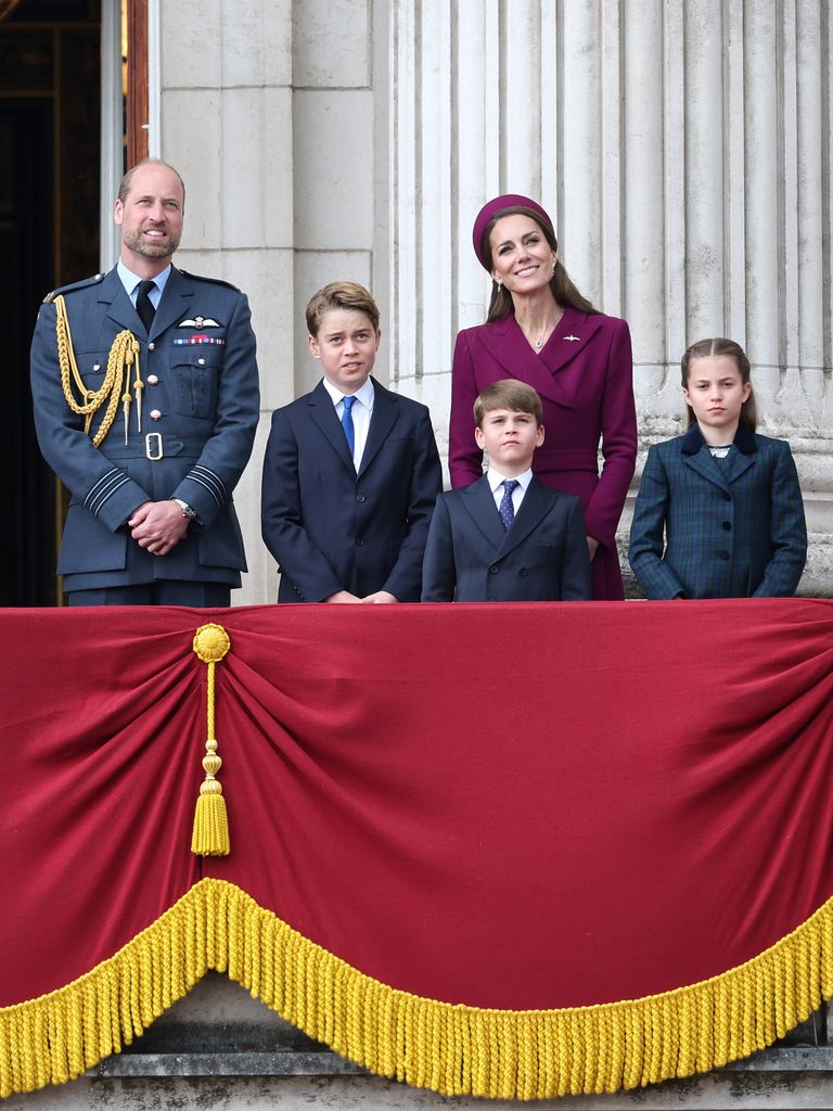 Princess Kate appeared alongside her husband Prince William and their three children at VE Day
