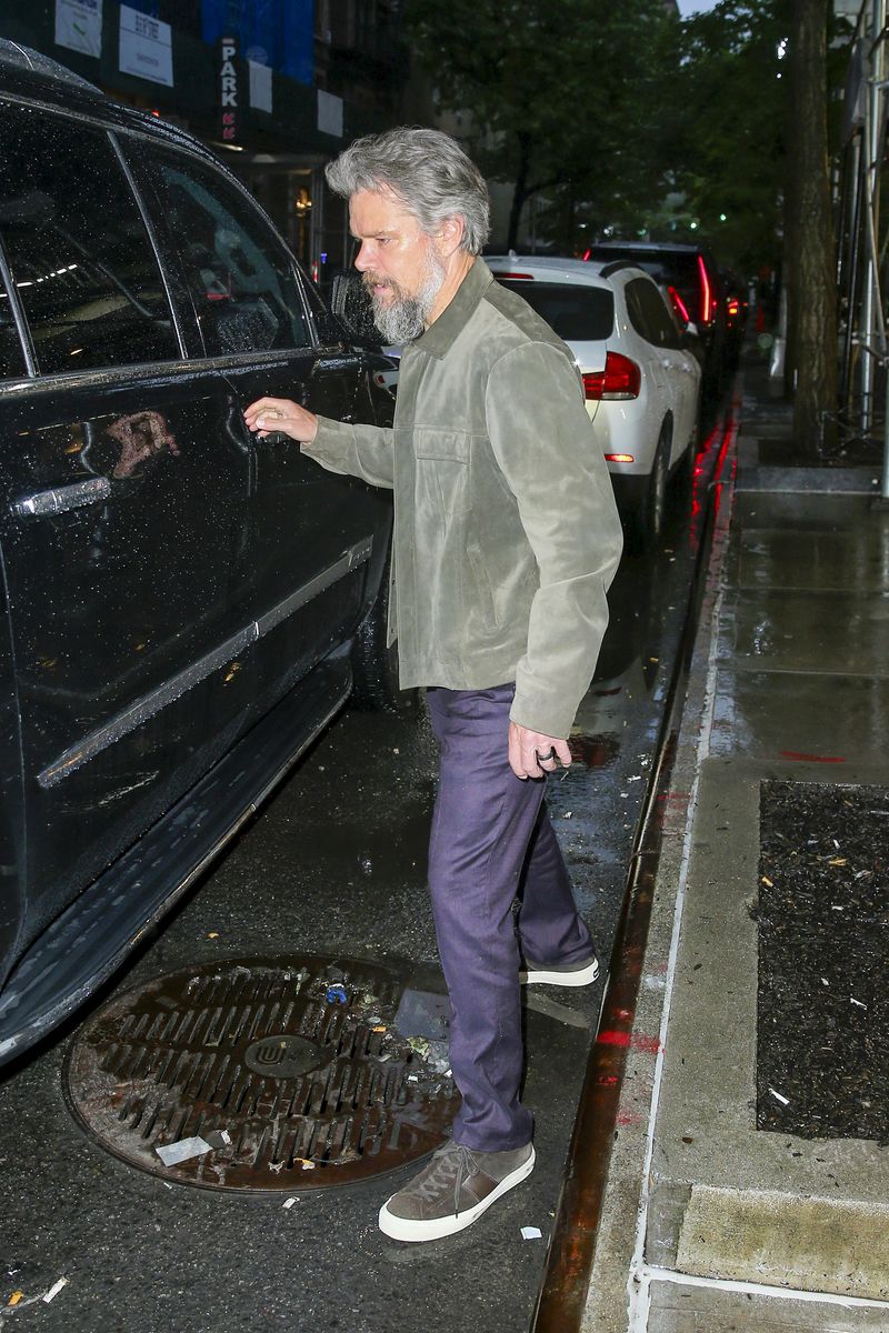 Matt Damon and Luciana Barroso in NYC