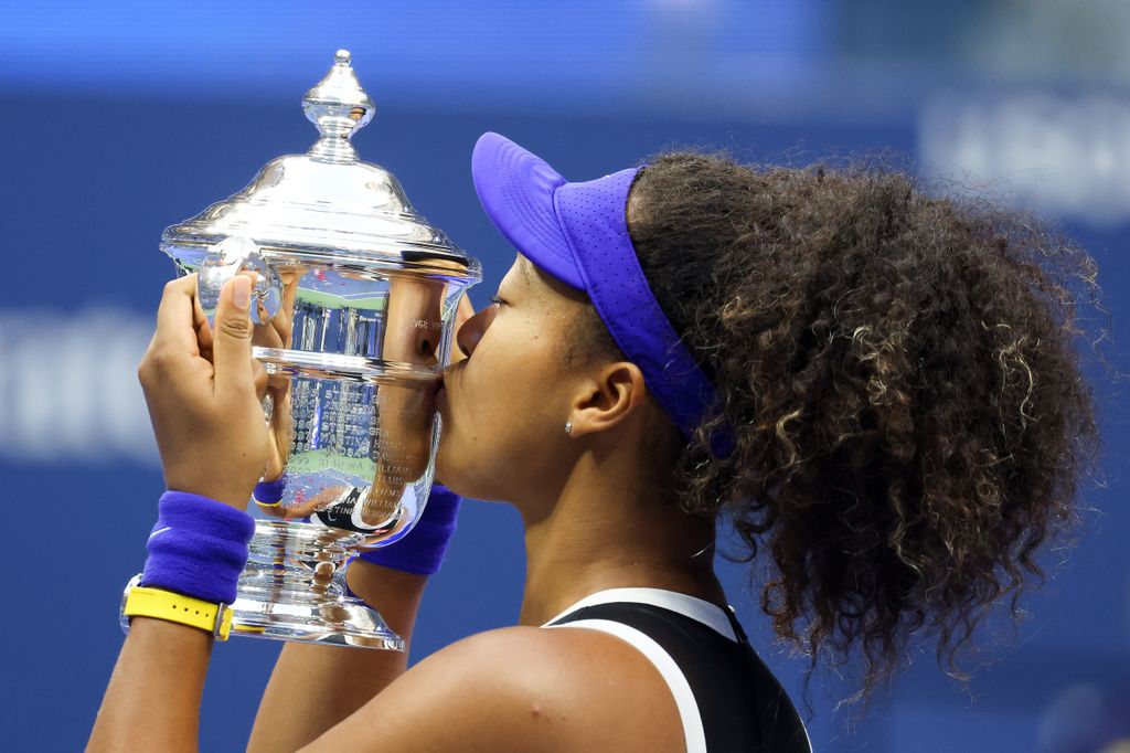 Naomi celebrating after winning her Women's Singles final match at the 2020 US Open 
