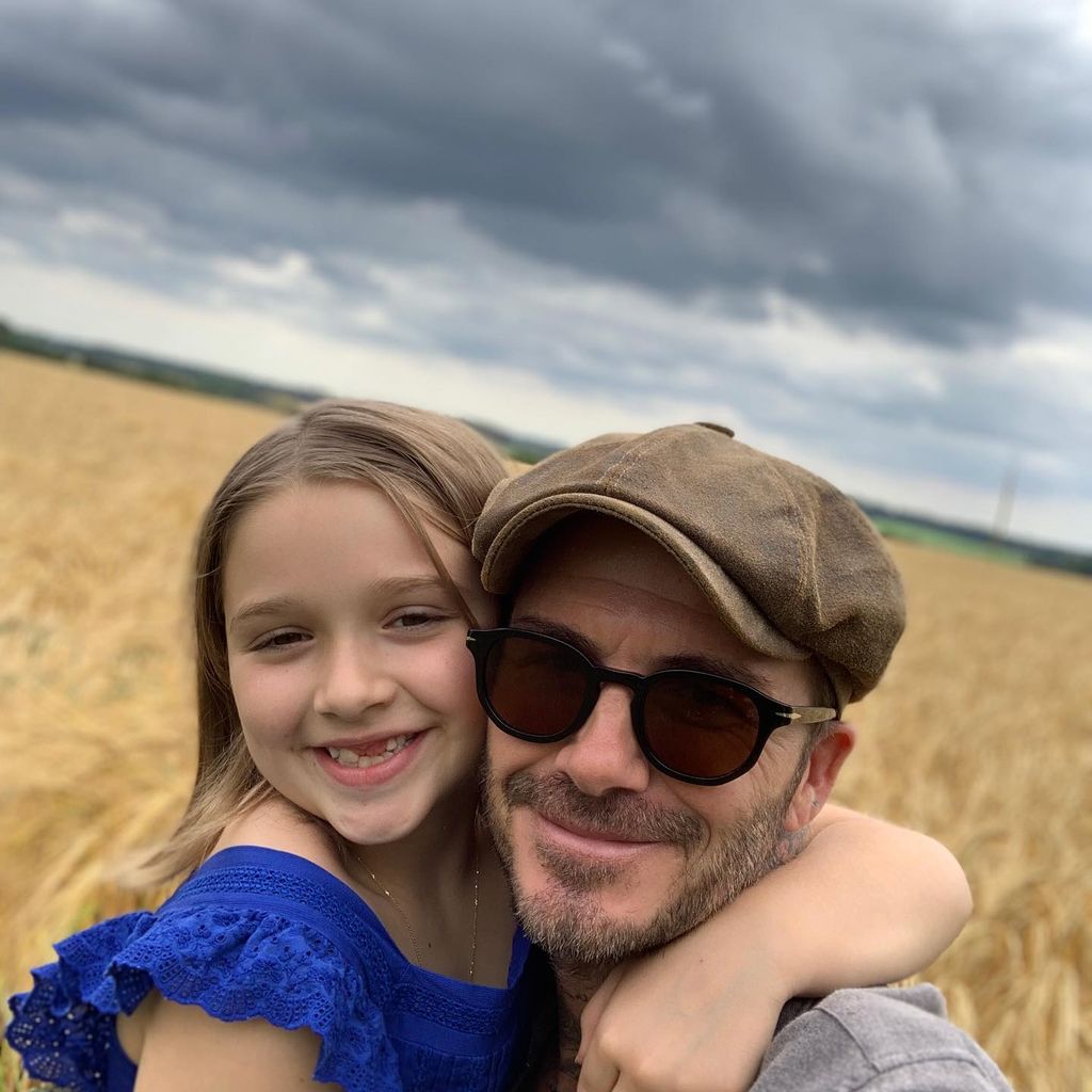 david beckham hugging daughter harper