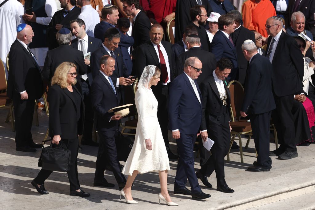 Princess Charlene is one of the only royal women permitted to wear white before the Pope