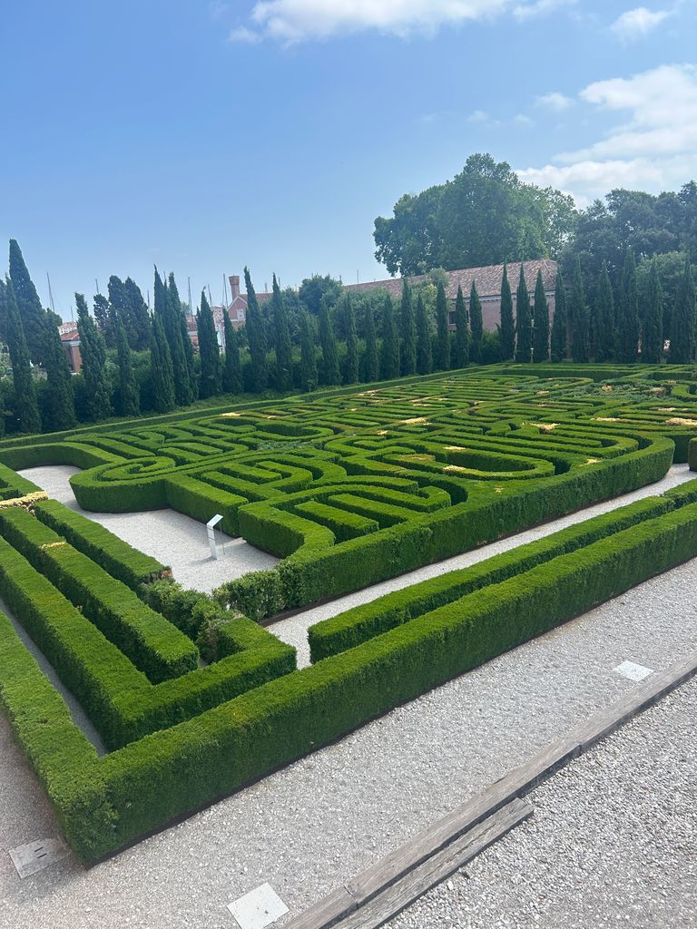The grounds feature a Labrynth garden