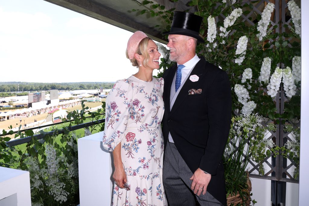 Zara Tindall and Mike Tindall attends Royal Ascot  on June 18, 2025 in Ascot, England.