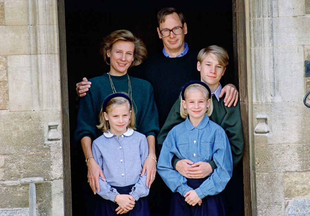 The Duchess Of Gloucester And The Duke Of Gloucester With Their Children Lady Rose Windsor, Lady Davina Windsor And The Earl Of Ulster in 1989