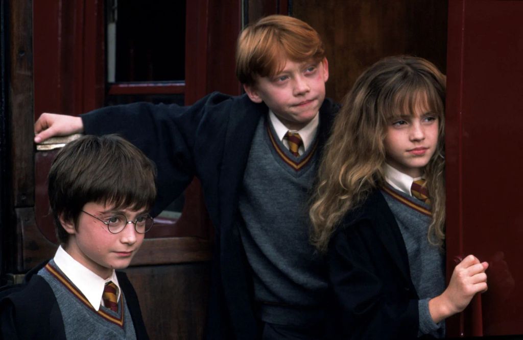 Daniel Raadcliffe, Emma Watson, and Rupetr Grint as Harry, Hermoine and Ron in Harry Potter