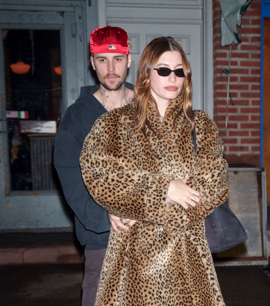 Justin Bieber and Hailey Bieber are seen on February 06, 2025 in New York City