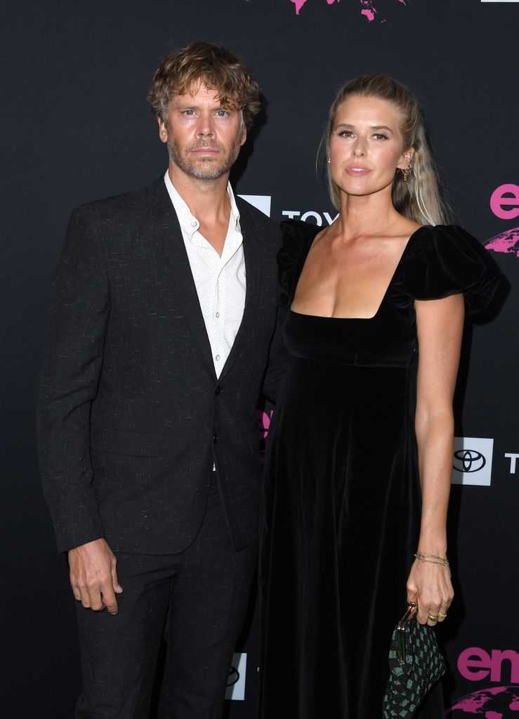 Eric Christian Olsen, Sarah Wright arrives at the Environmental Media Association Awards Gala on October 08, 2022 in Los Angeles, California