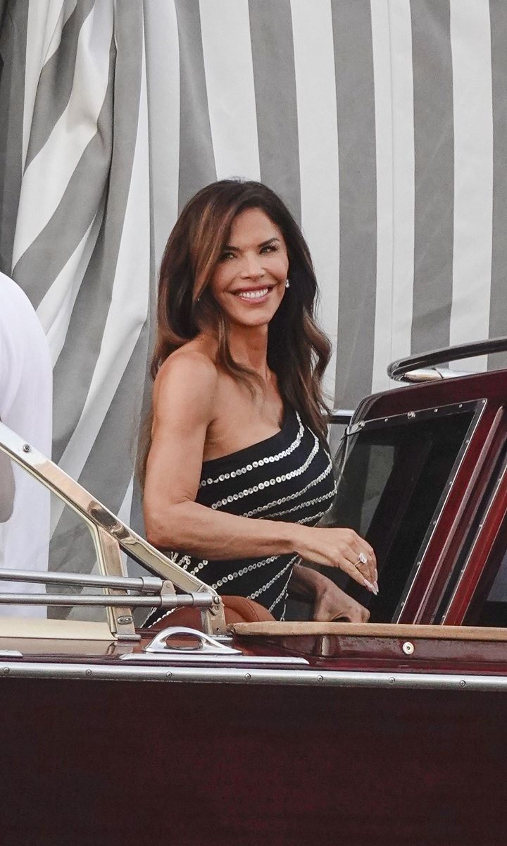 Lauren Sanchez  stuns in vintage Alexander McQueen as she heads out to dinner with soon-to-be husband Jeff Bezos 