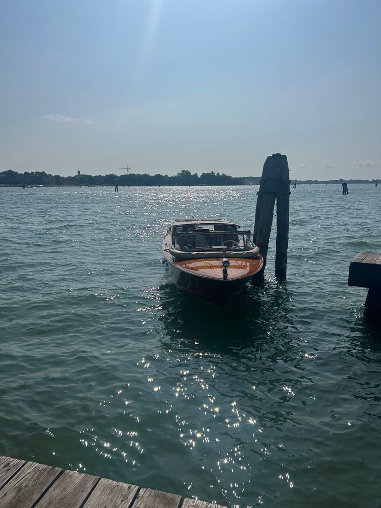 A photo of a water taxi on the sea