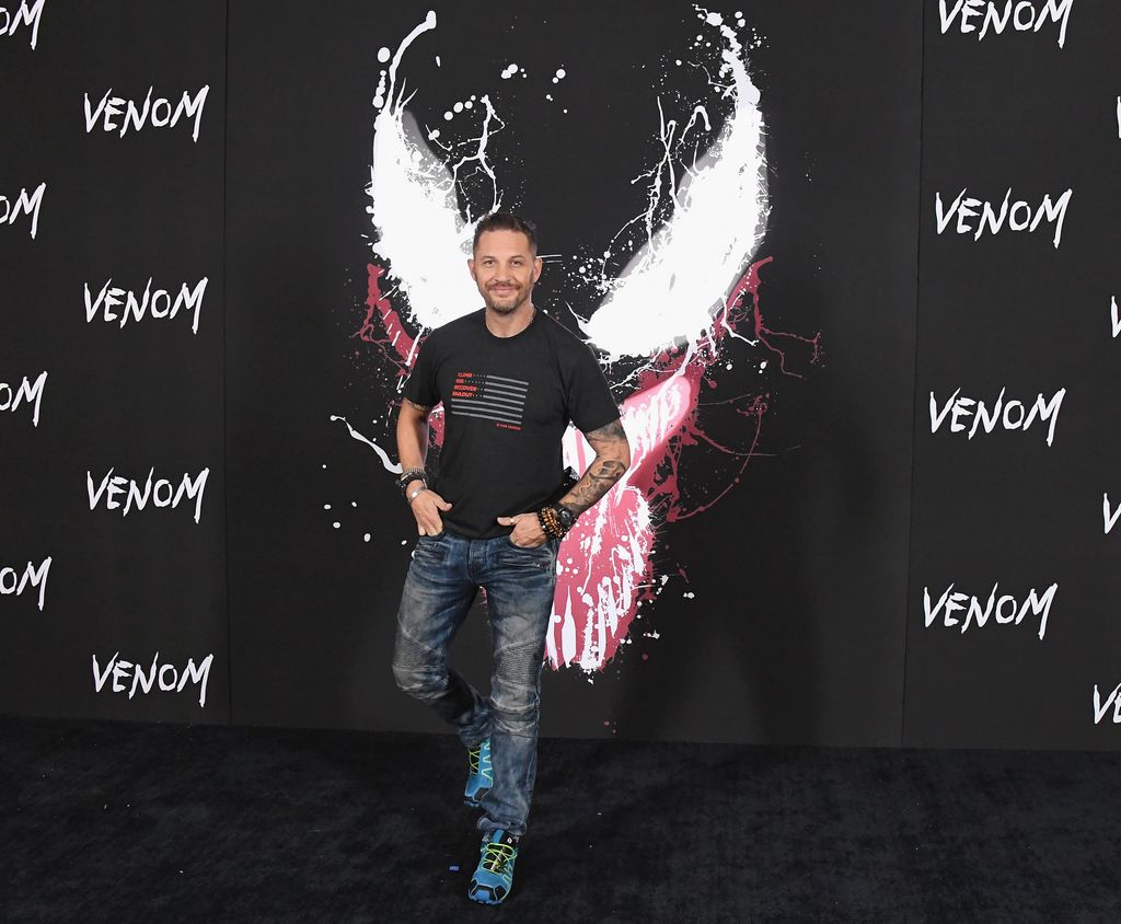 Tom Hardy in jeans at Venom premiere