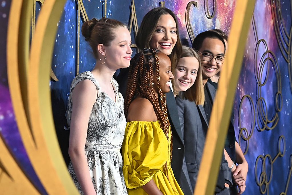 Shiloh Jolie-Pitt with mom Angelina and siblings at Eternal premier