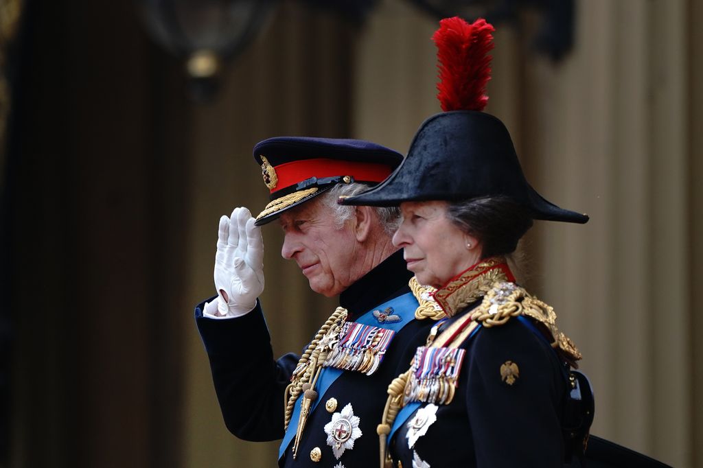 king charles and princess anne in military outfits