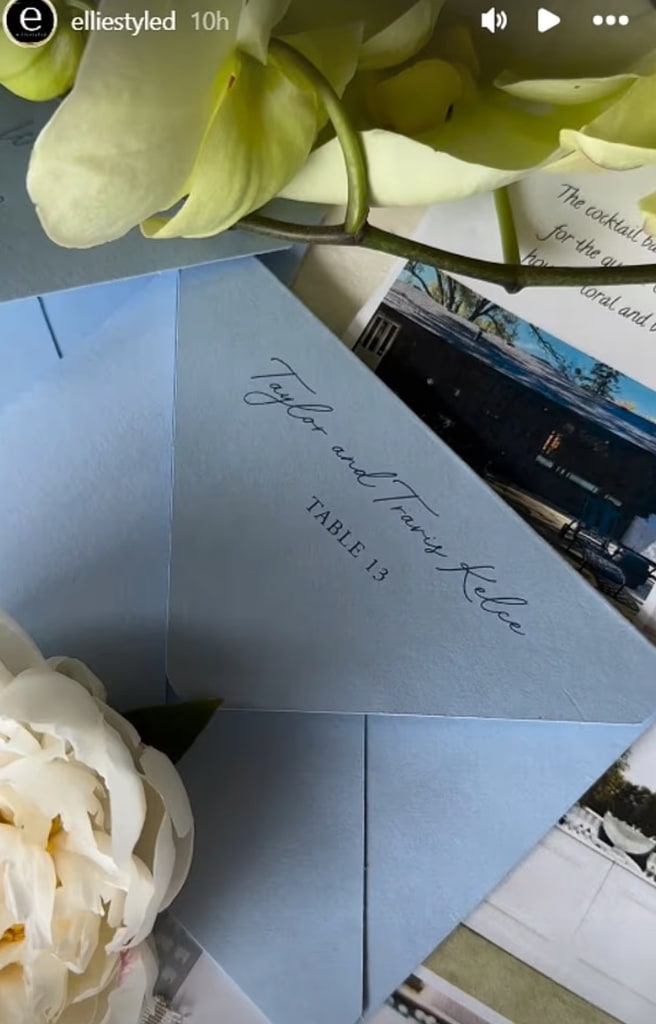 The wedding invite addressed ti Taylor and Travis Kelce set a wave of speculation