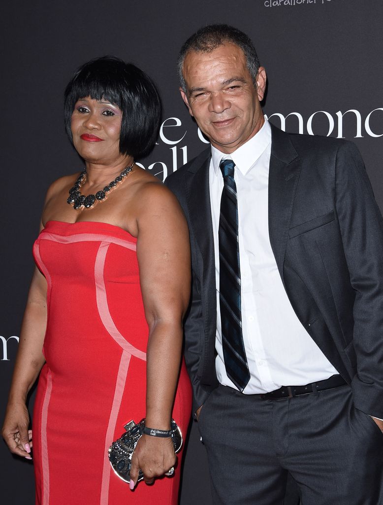 Rihanna's parents Monica Braithwaite and Ronald Fenty arrive at Rihanna's First Annual Diamond Ball in 2014