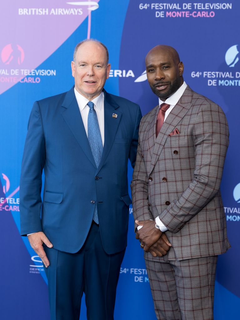 Prince Albert II of Monaco and Morris Chestnut attends the Opening Ceremony during the 64th Monte-Carlo Television Festival