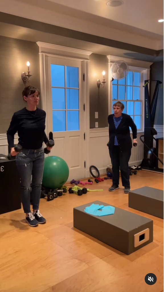 Jennifer Garner inside her home gym 