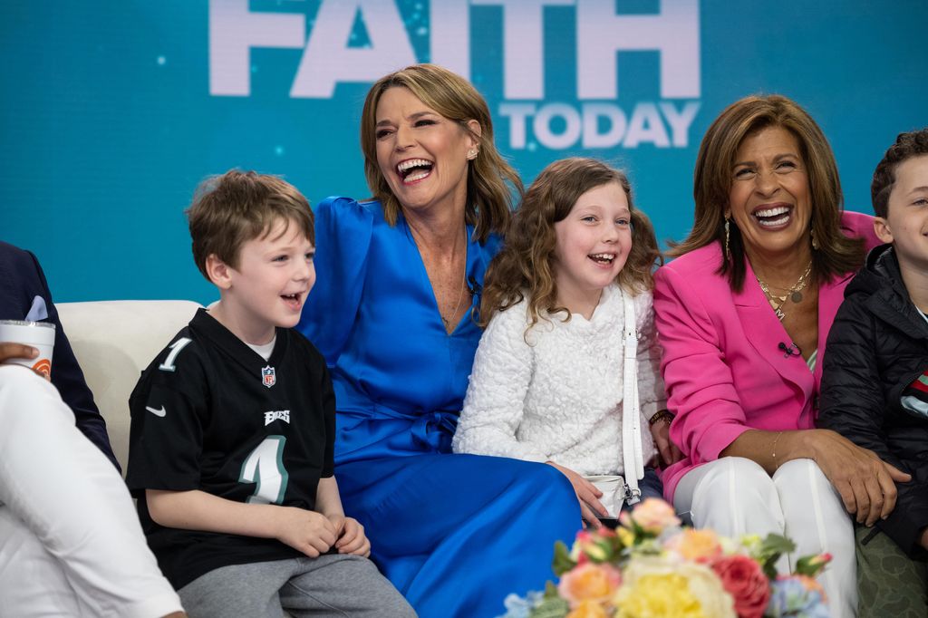 Savannah Guthrie in the Today studio with her children