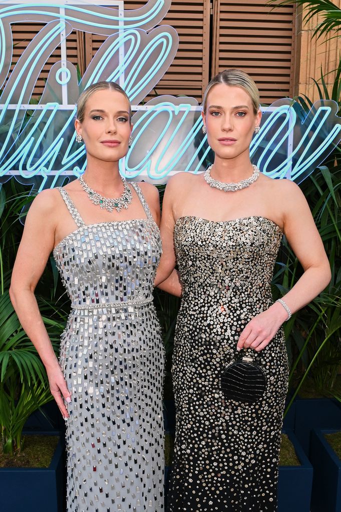 Lady Eliza Spencer and Lady Amelia Spencer attend as Tiffany & Co. celebrates Blue Book High Jewelry collections at the Harrods helideck on June 25, 2025 in London, England.