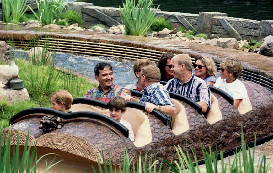 Princess Diana (back row, R) and Prince Harry, (front row, L) seen at Walt Disney World