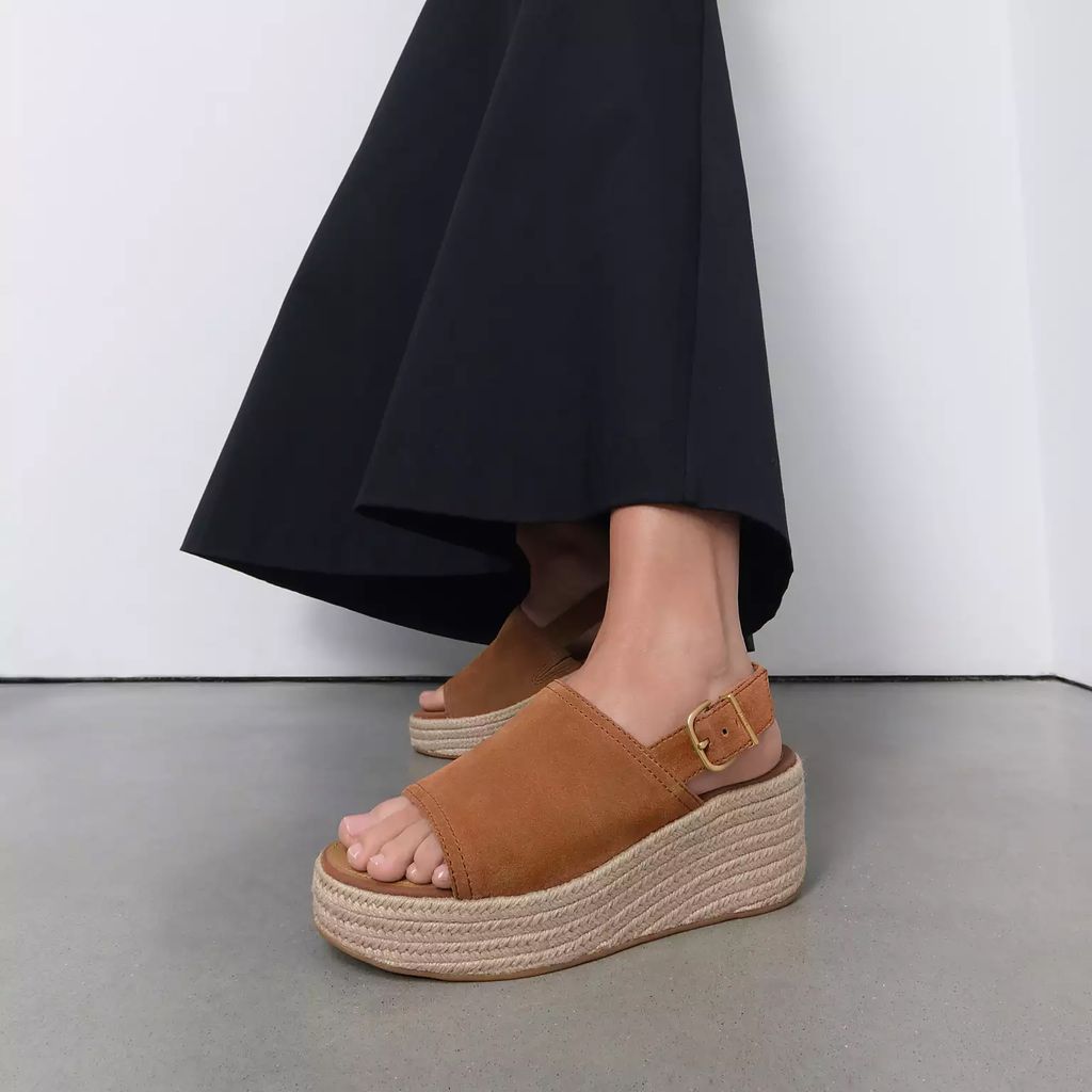 PLATFFORMS Espadrille Suede Wedge Back-Strap Sandals