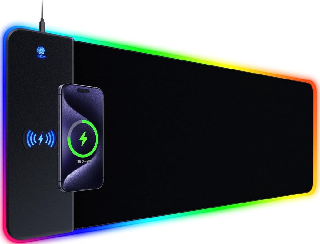  RGB Gaming Mouse Pad With 15W Wireless Charging.