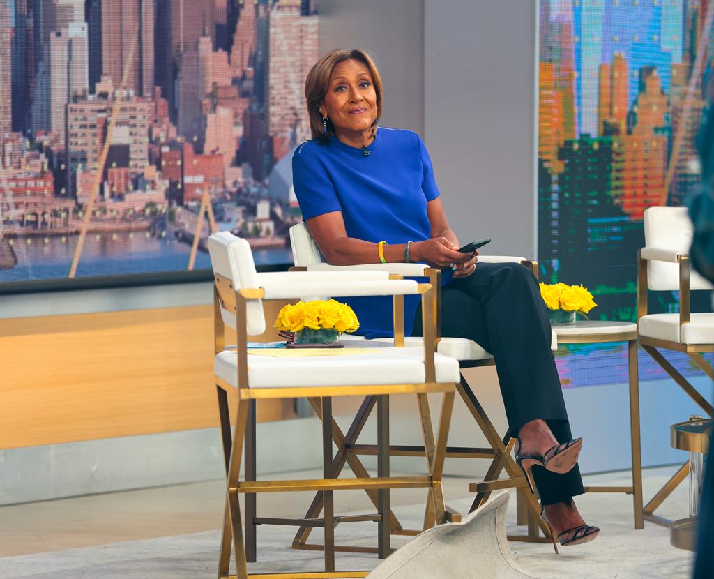 Robin Roberts is seen at the "Good Morning America" show in Times Square, Manhattan on July 31, 2024 in New York City. (Photo by Jose Perez/Bauer-Griffin/GC Images)