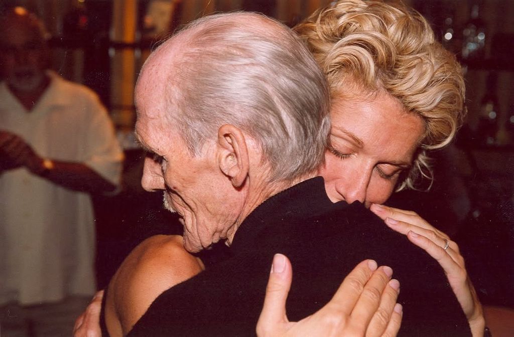 Celine Dion embraces her father Adhémar Dion in a throwback image shared on Instagram