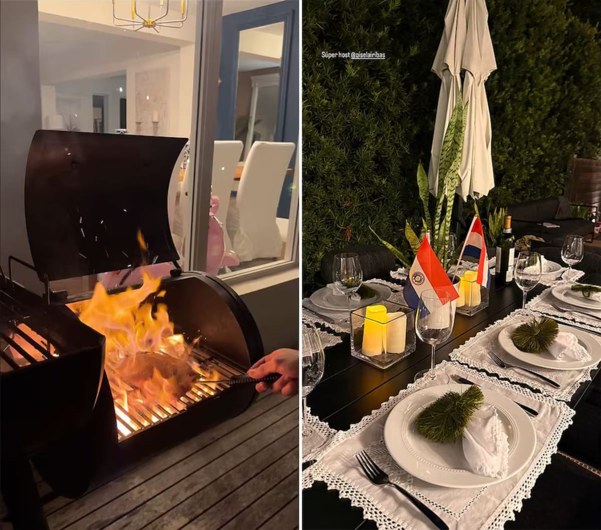 Nadia Ferreira and her family enjoyed the game with a barbecue at home