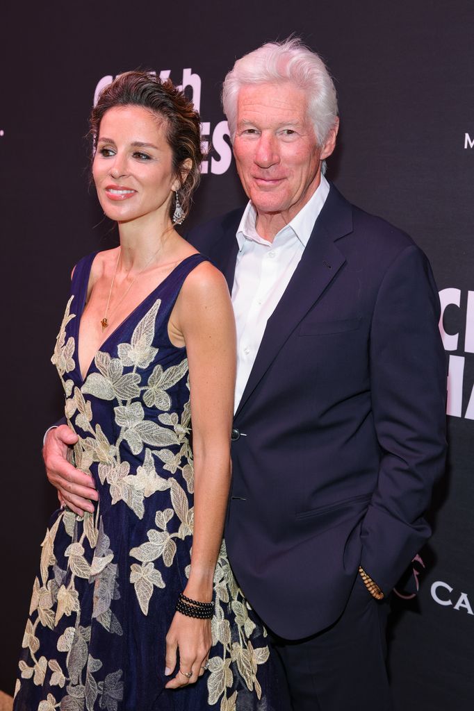Alejandra Silva and Richard Gere attend as City Harvest Presents The 2025 Gala: Carnaval at Cipriani 42nd Street on April 22, 2025 in New York City