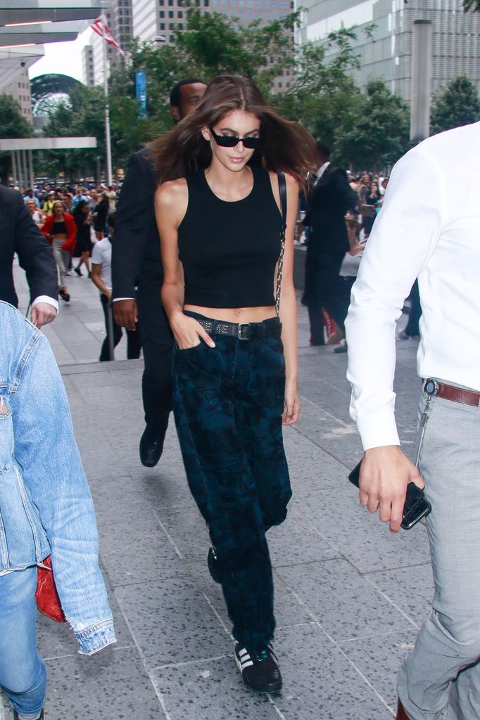 kaia gerber in all black