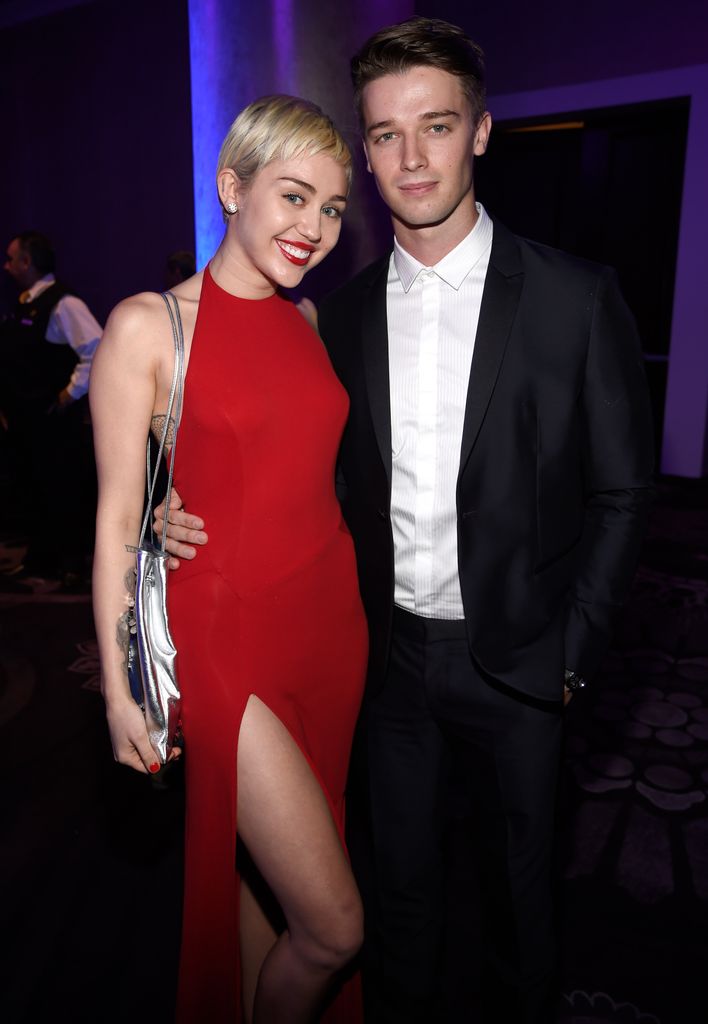 Miley Cyrus and Patrick Schwarzenegger attend the Pre-GRAMMY Gala And Salute To Industry Icons Honoring Martin Bandier at The Beverly Hilton on February 7, 2015 in Los Angeles, California