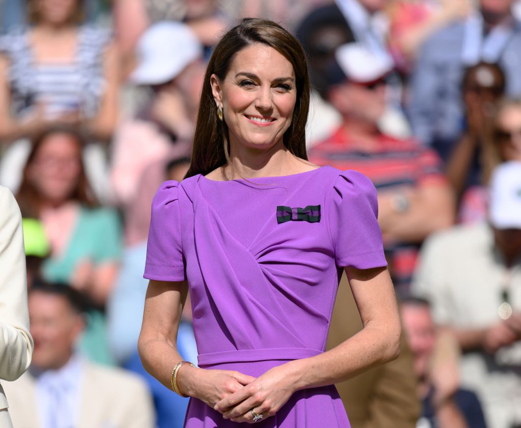 Kate Middleton in a purple dress