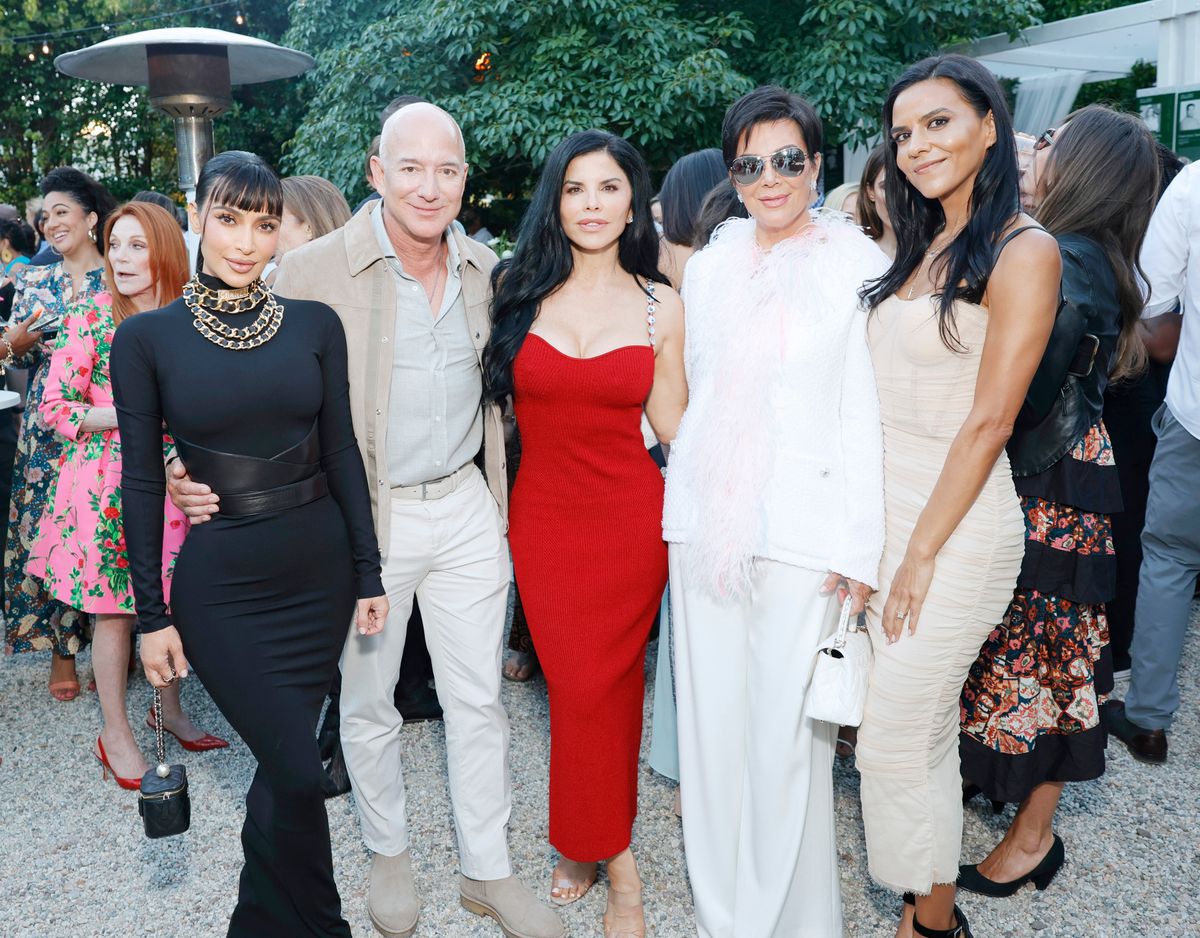 Kim Kardashian, Jeff Bezos, Lauren Sanchez, Kris Jenner, and Elsa Marie Collins, co-founder of This Is About Humanity