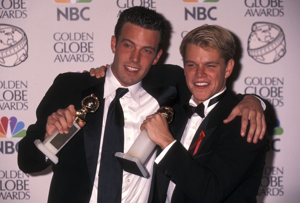 Ben Affleck and actor Matt Damon attend the 55th Annual Golden Globe Awards on January 18, 1998 at Beverly Hilton Hotel in Beverly Hills, California