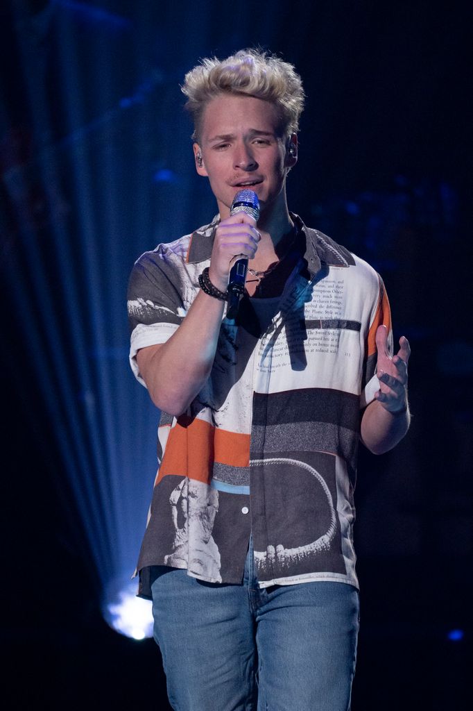 Baylee Littrell performs on stage on American Idol