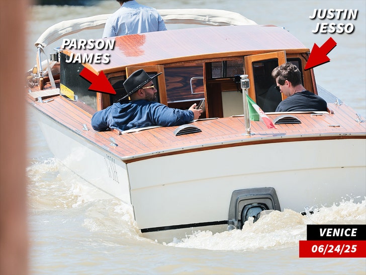 justin jesso and parson james arrive to venice italy for bezos wedding shutter 2