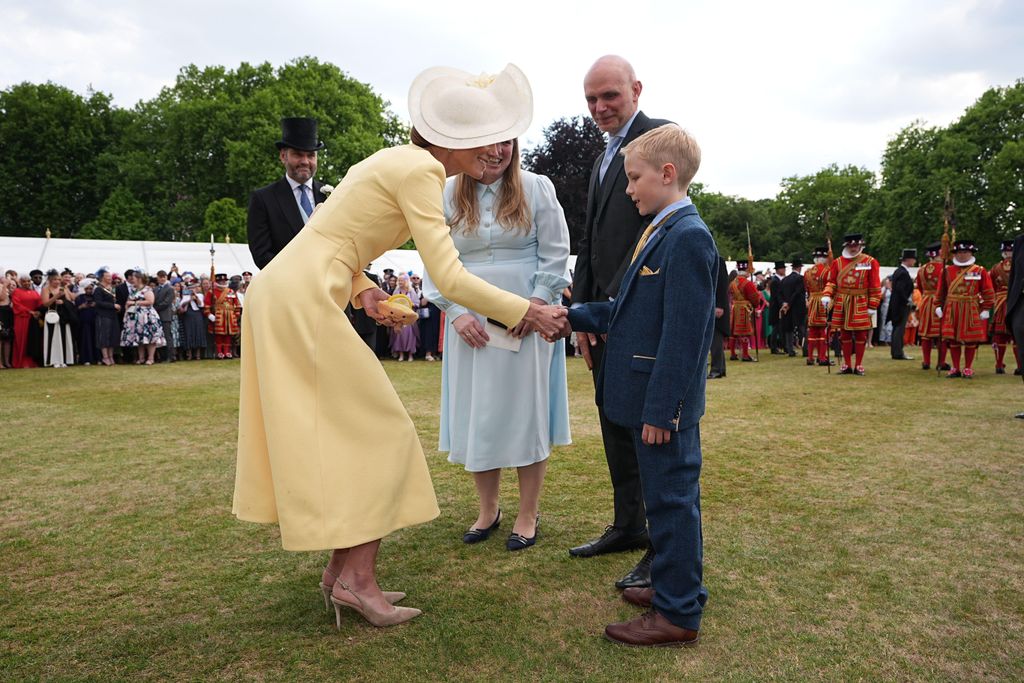 The Princess of Wales shaking Mateo's hand