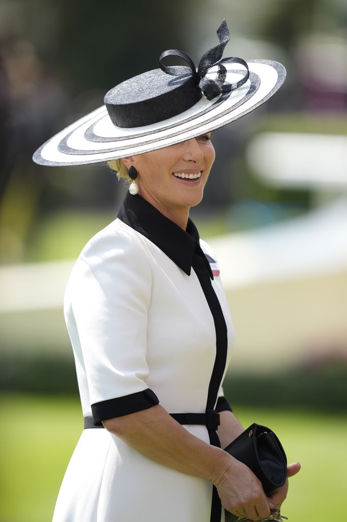 Zara Tindall in a monochrome outfit