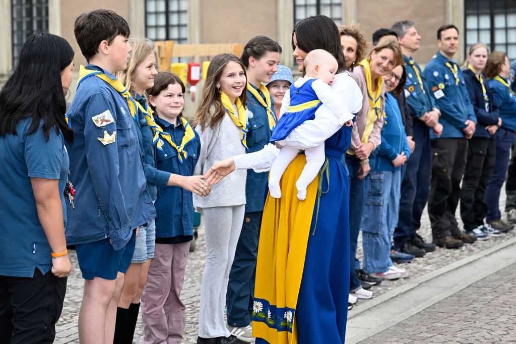 Princess Sofia greeted Scouts outside the palace