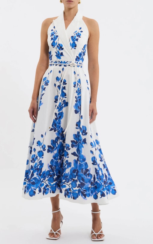 The 'Orchid Blues Midi Dress' By Rebecca Vallance