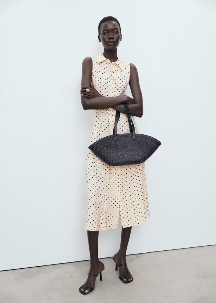 Polka dot shirt dress