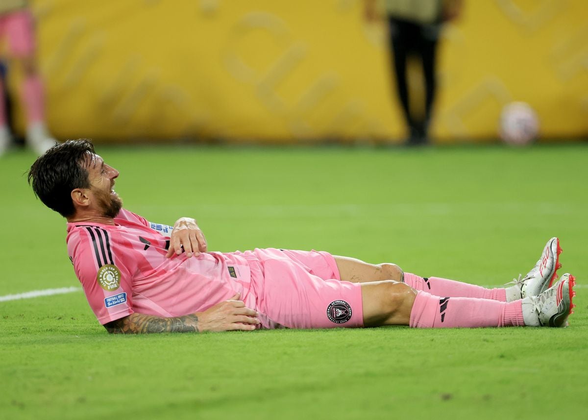 Lionel Messi celebrating Inter Miami's qualification to the FIFA Club World Cup 2025