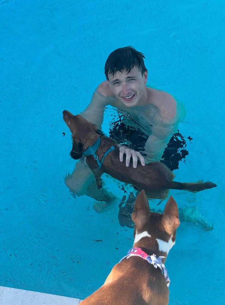 Photo shared by Mark Wahlberg's wife Rhea Durham of their son Michael in the pool