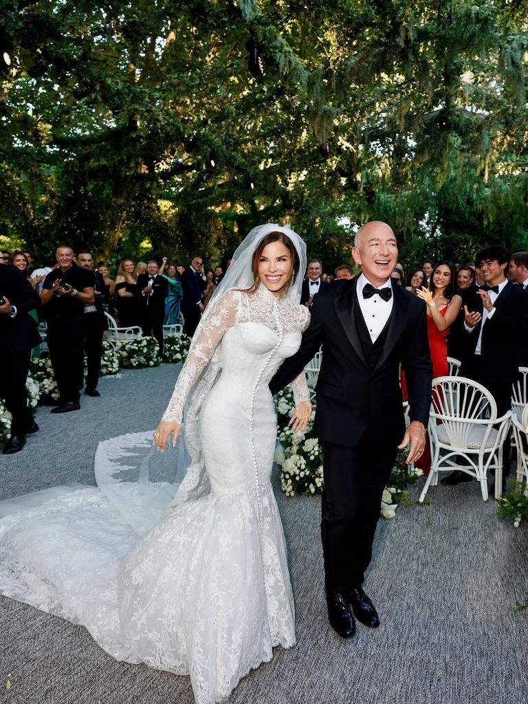 Jeff Bezos and Lauren Sanchez at their wedding on June 27 2025