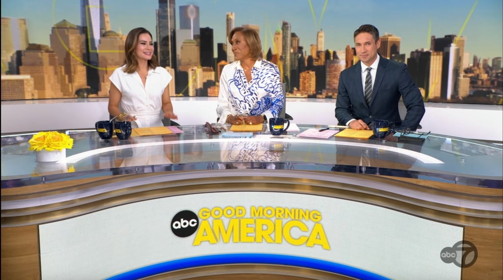 Robin Roberts was joined by Whit Johnson and Rebecca Jarvis 