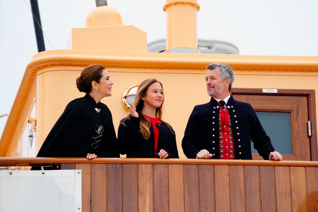King Frederik, Queen Mary and Princess Josephine on board Royal Ship Dannebrog