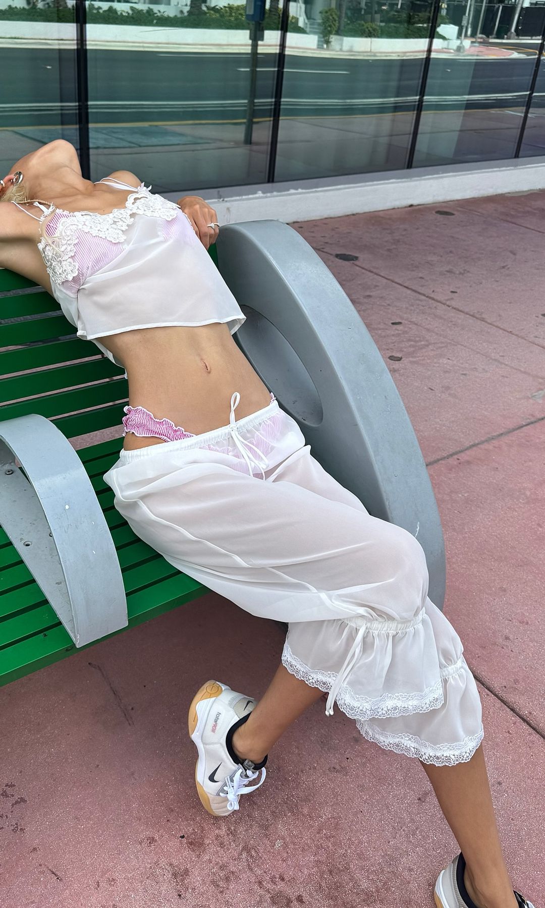 Iris Law styles her sheer bloomers with sneakers