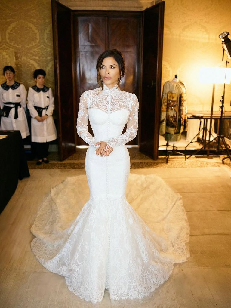 Lauren Sanchez poses in her wedding dress