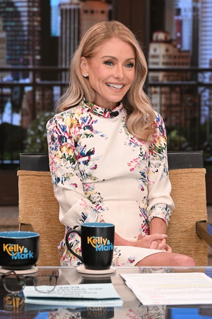 Kelly Ripa on the set of Live with Kelly and Mark 